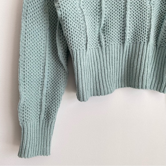 Generation K Womens Cropped Knit Sweater, Pastel Mint, Size M - Picture 6 of 10